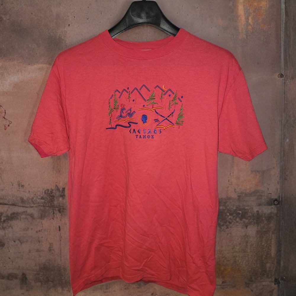 Vintage CAESARS Tahoe embroidered T-shirt - LARGE